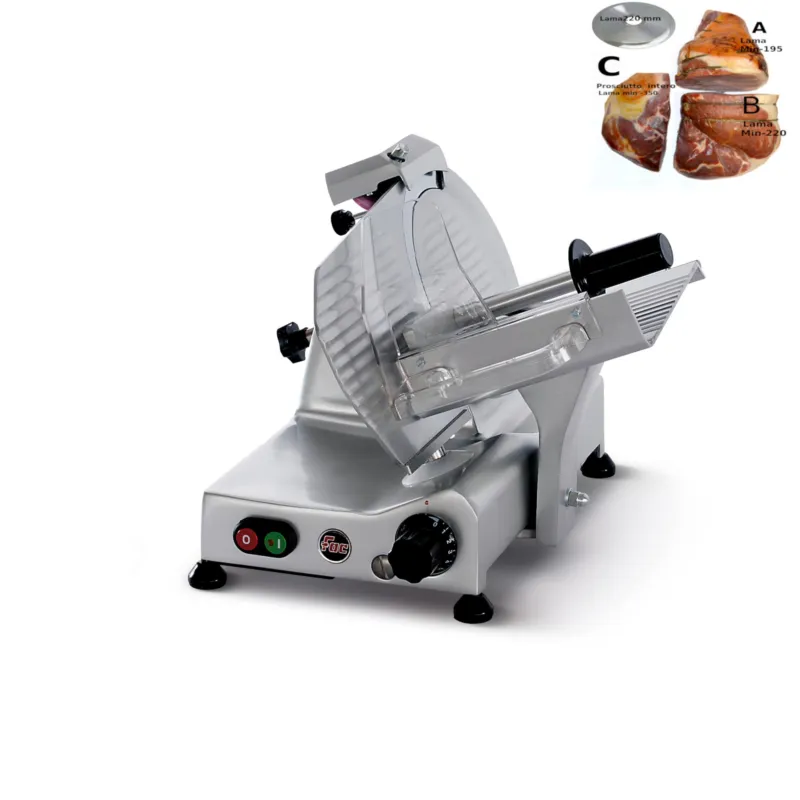 Affettatrice CE Professionale a Gravità FAC F220 AF con affilatoio Fisso per lama 58x42xh34 cm - Lama 220 mm - 13,5 Kg in lega leggera di alluminio Fac Affettatrici Must-Have
